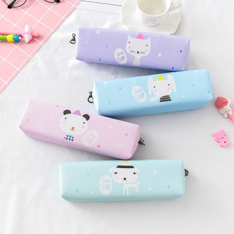 

Kawaii Cartoon Creative Pencil Bag for Girls Multi-function Cute PVC Pencil Case Simple Durable Student Pencil Case Student Etui