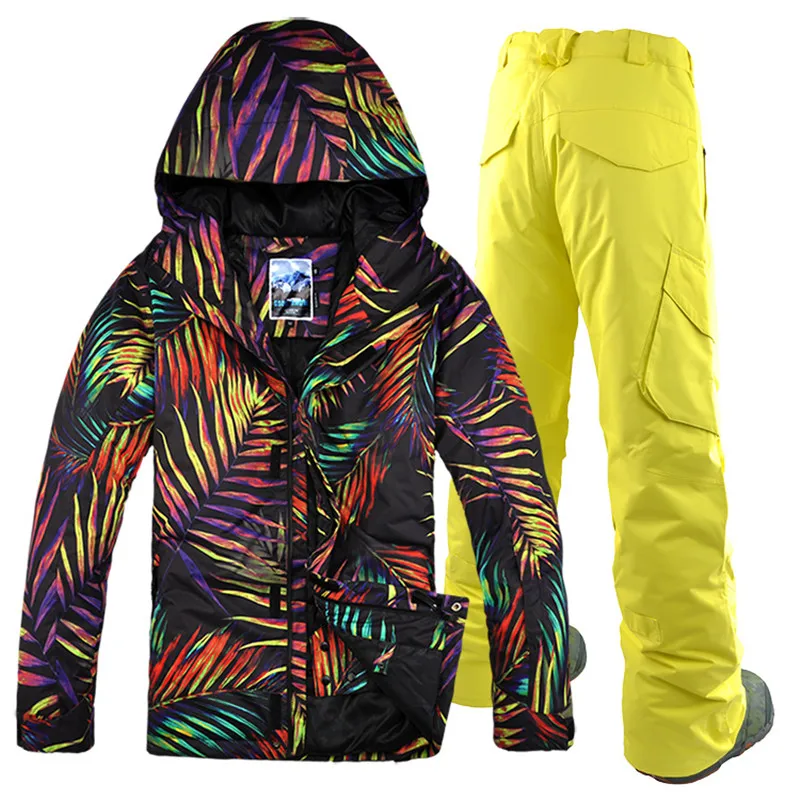 

2019 Gsou Snow Men Ski Jacket+Pant Windproof Waterproof Breathable Outdoor Sport Wear Skiing Snowboard Super Warm Suit Set Male