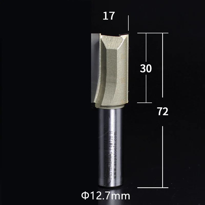 1 шт- ЧПУ твердосплавная Концевая фреза, деревообрабатывающий фреза, деревообрабатывающий фреза, метрический 2 флейты прямой долбежный нож - Длина режущей кромки: 12.7mm x 17mm