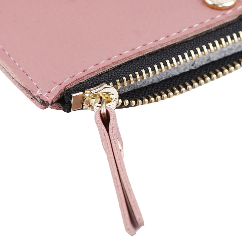 Модный женский маленький короткий кошелек из искусственной кожи с вышивкой вишни, кошелек для монет, держатель для карт, мини кошелек для девушек