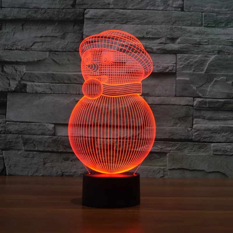 USB Plug Remote Control Desk Lamp Lovely Snowman Led Night Lamp Colorful Bedside Night Light Bedroo