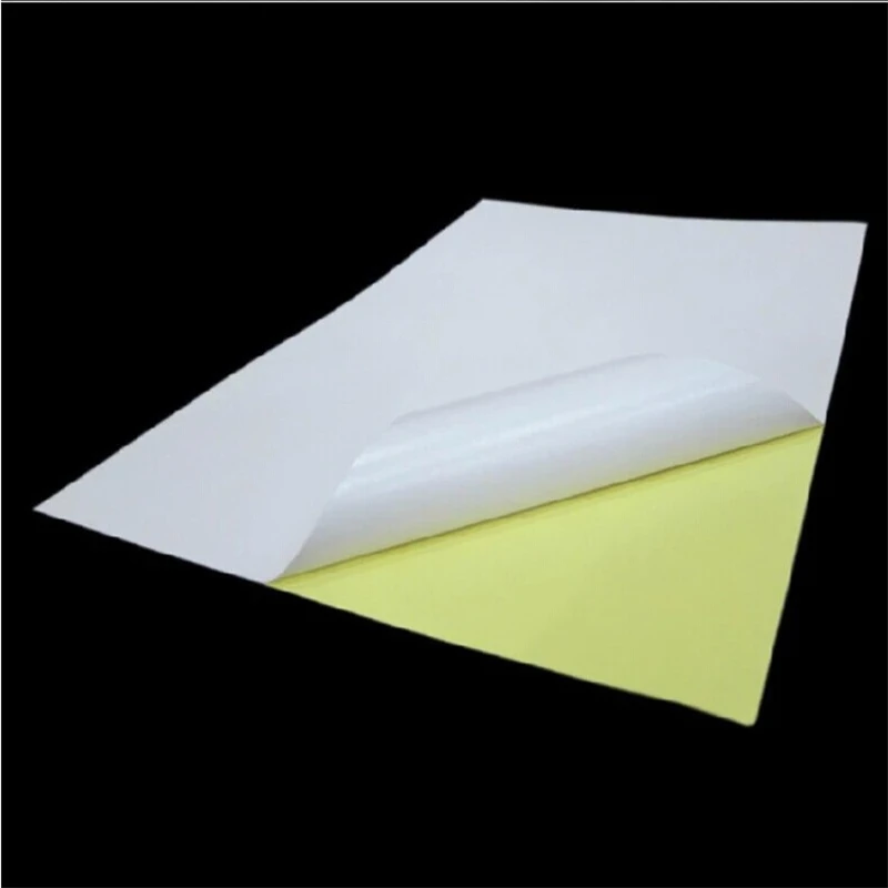 100sheets A4 Glossy White Sticker Paper Label Printing Paper Glossy A4 Sticker Adhesive Strength Printing Paper