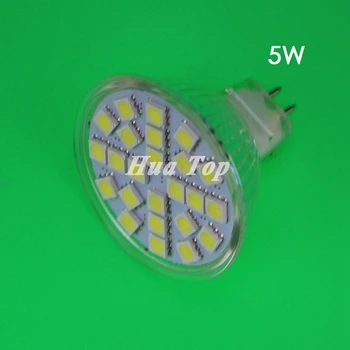 激安 5 ピース卸売 5 ワット夜スポットライトカップ電球 MR16 DC 12 ボルト SMD 5050 24 Led 白色 Led ホーム天井ランプ超高輝度ランパーダアンプル