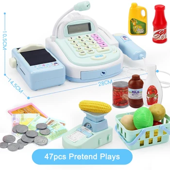 

Children Pretend Play Toy Set Shop Cash Register with Realistic Actions and Sounds Gift for Kids Chrismas Gift