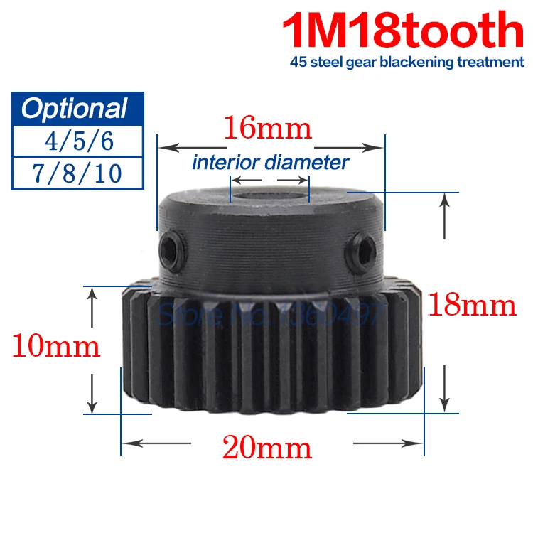 Стальные металлические Шпоры различные основные шестерни 1Mod 15 T/16 T/17 T/18 T мотор шестерни s