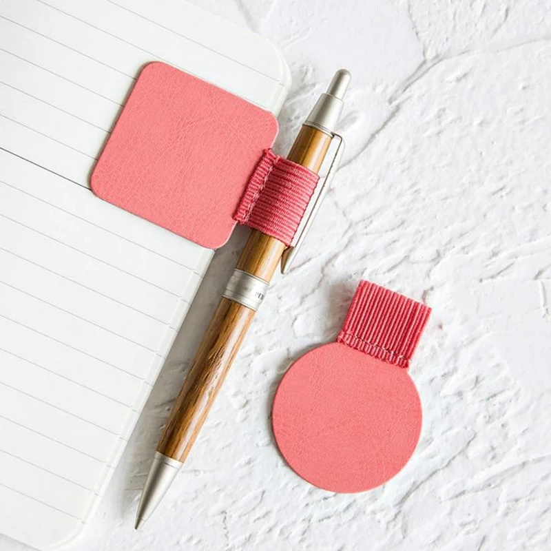 Pen Holder Self-adhesive for Notebooks Leather Pen Clip Pencil Elastic Loop Journals Clipboards Pen Holder 1Pc