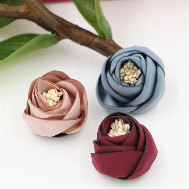 Высокое качество ручной работы Rolling Rose цветы ткань цветок ремесло подходит для девочек украшения для волос резинка зажим Свадебная вечеринка Декор