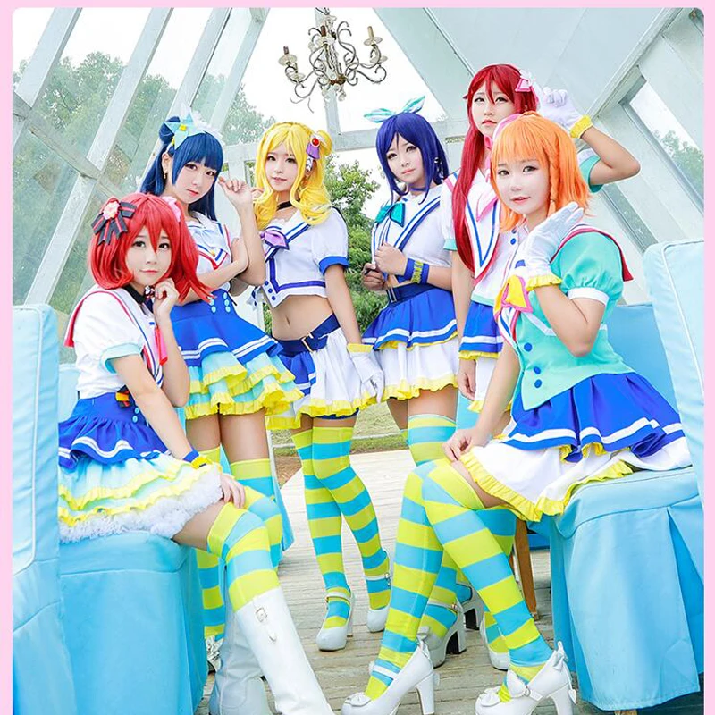 Aqours! Lovelive солнце dreamer Mari охара rolecos Косплей Костюм женский топ и юбка костюм партии