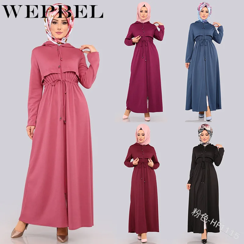 WEPBEL, женское платье, мусульманское, абайя, ислам, на молнии, летнее, шифоновое, повседневное, модное, новое, длинное, макси, платья, элегантные, для девушек