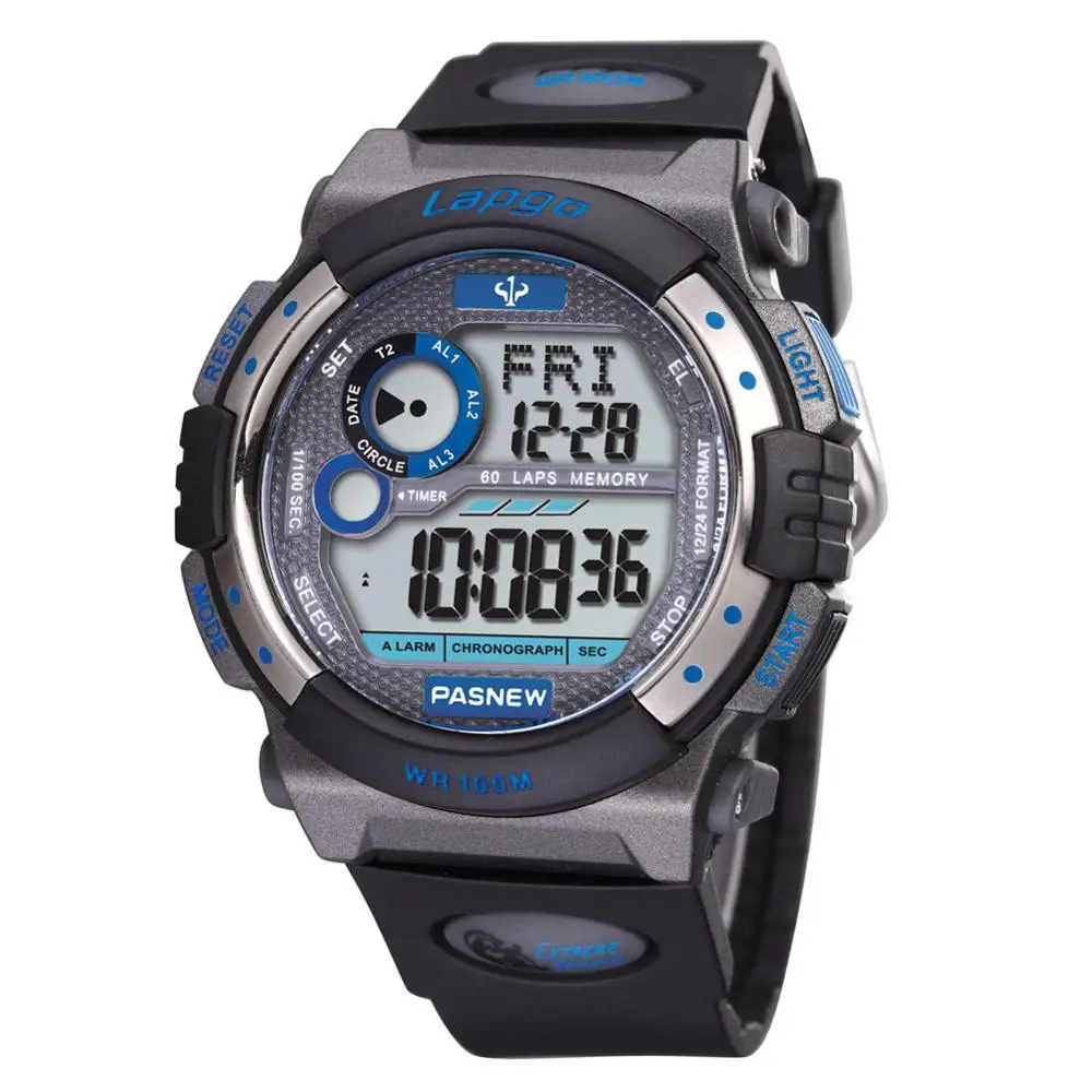 Pasnew Men Sports Watches Led Digital Electronic Watch 100m Waterproof Dive Watch Running Fitness Watch reloj digital hombre
