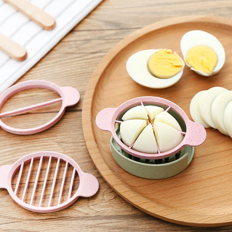 

3-In-1 Egg Slicers Cutter Wheat Straw PP Multi - Functional Snack Fruit Potato Cutter Dinner Bento Decoration Maker Dropshipping