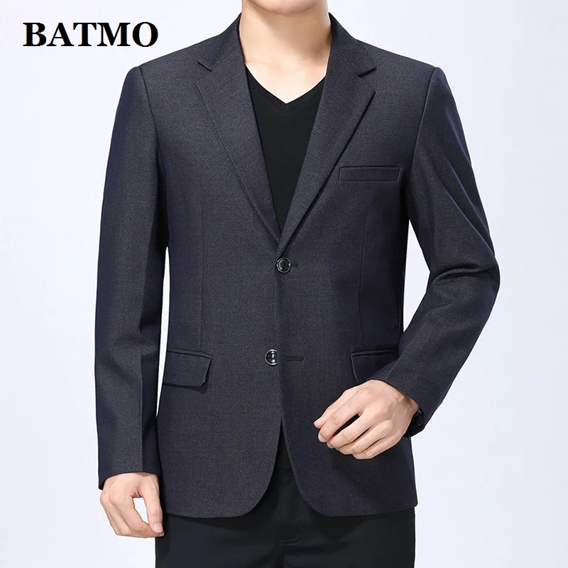 Batmo 2019 Новое поступление высокое качество смарт-повседневный мужской блейзер, мужские повседневные костюмы, мужские винно-красные куртки