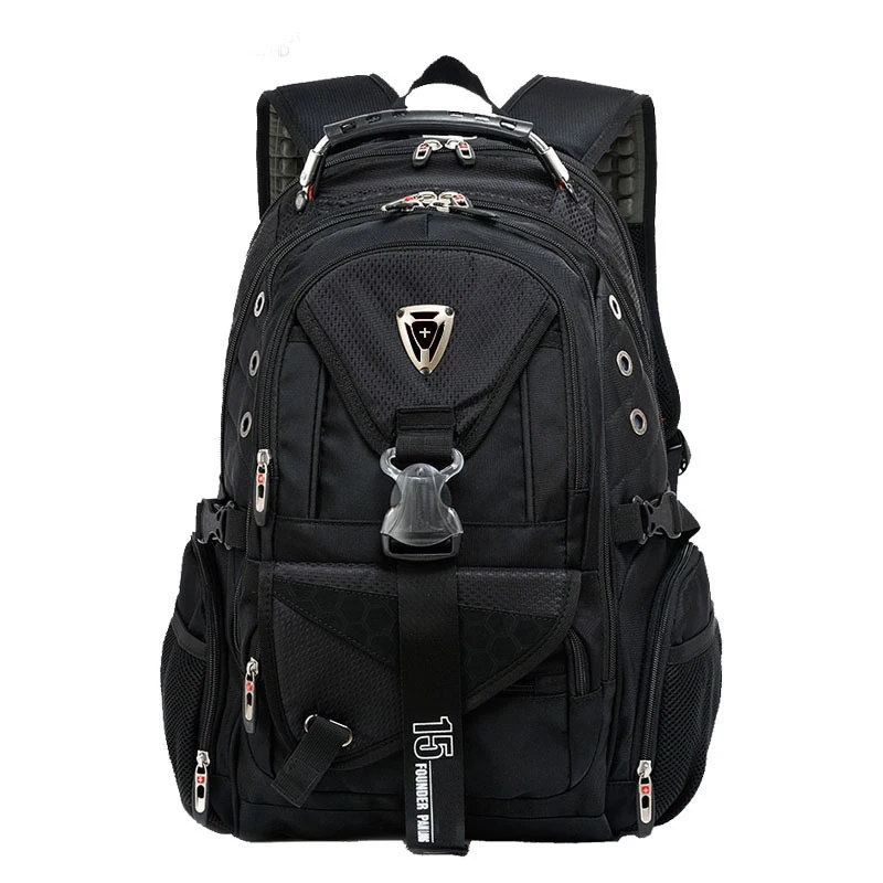  swiss larger travel wateproof Men's 17 laptop Backpacks Waterproof Laptop Backpack Black Mochila Ma
