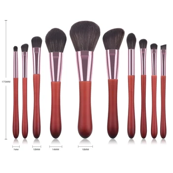 

10 Makeup Brush Professionale Set Blush Tail Rosewood Eyeliner Lip High-end Blush Beauty Make Up Tools