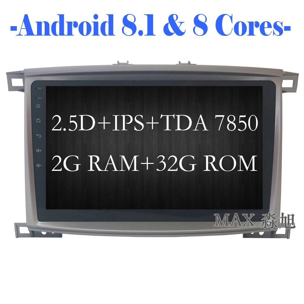 Excellent MAX IPS 2.5D 2G RAM 32G ROM Eight Core Android 8.1 Car DVD Player for Toyota Land Cruiser 100 LC100 LC 100 Bluetooth 4G WiFi SWC 0 Excellent MAX IPS 2.5D 2G RAM 32G ROM Eight Core Android 8.1 Car DVD Player for Toyota Land Cruiser 100 LC100 LC 100 Bluetooth 4G WiFi SWC 0