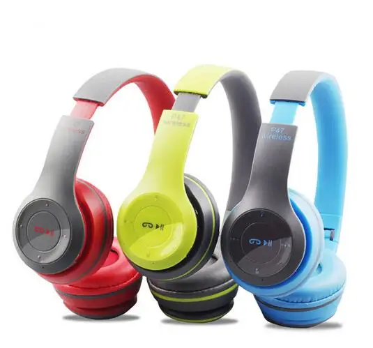 

2017 New Headphones P47 headphone Overhead Wireless Bluetooth Earphone Dre Headset Earpods Support SD Card For MP3 Smartphone