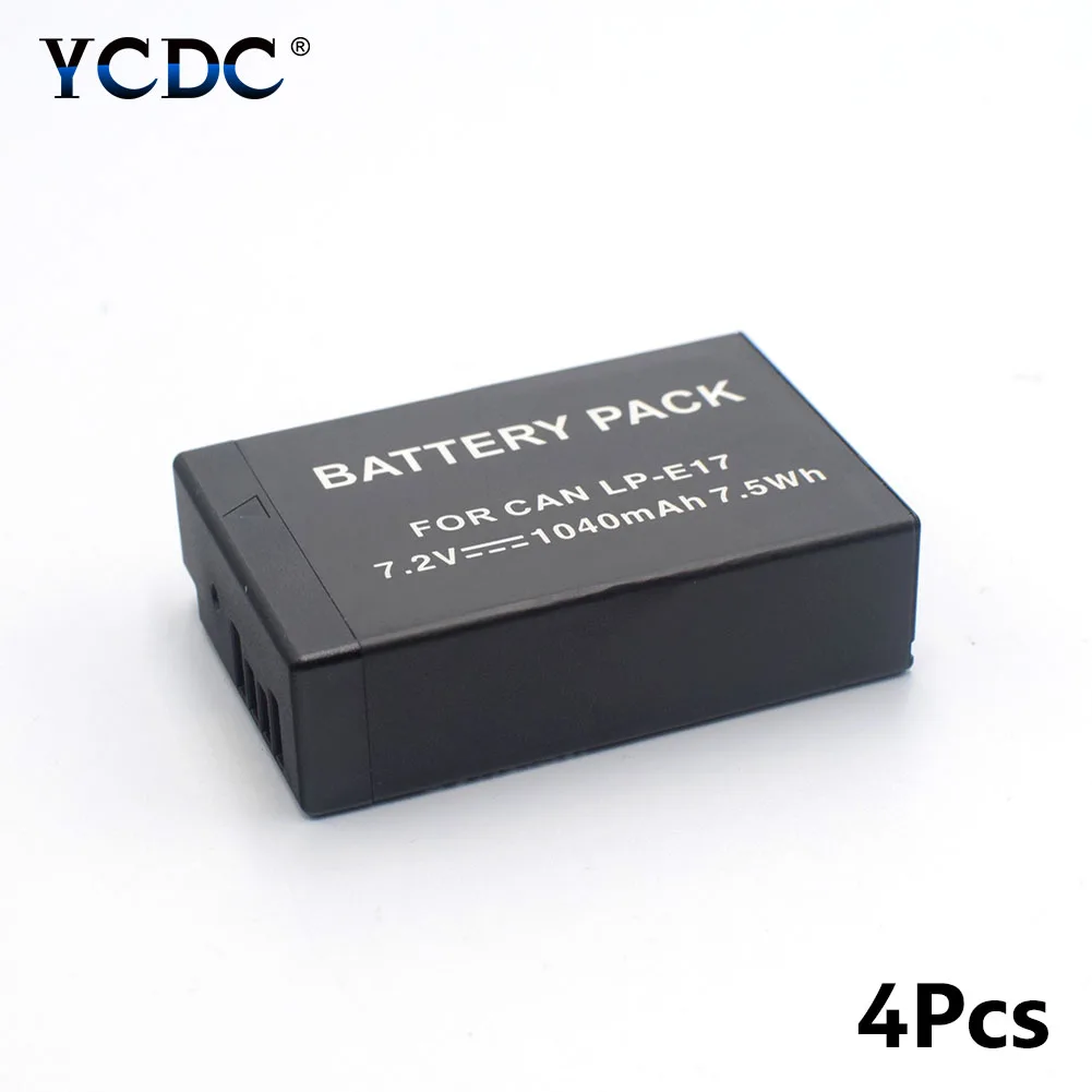 YCDC Wholesale 4Pcs LP E17 Digital Batteries For Canon EOS 200D 760D 800D 8000D M3 M5 M6 Rebel