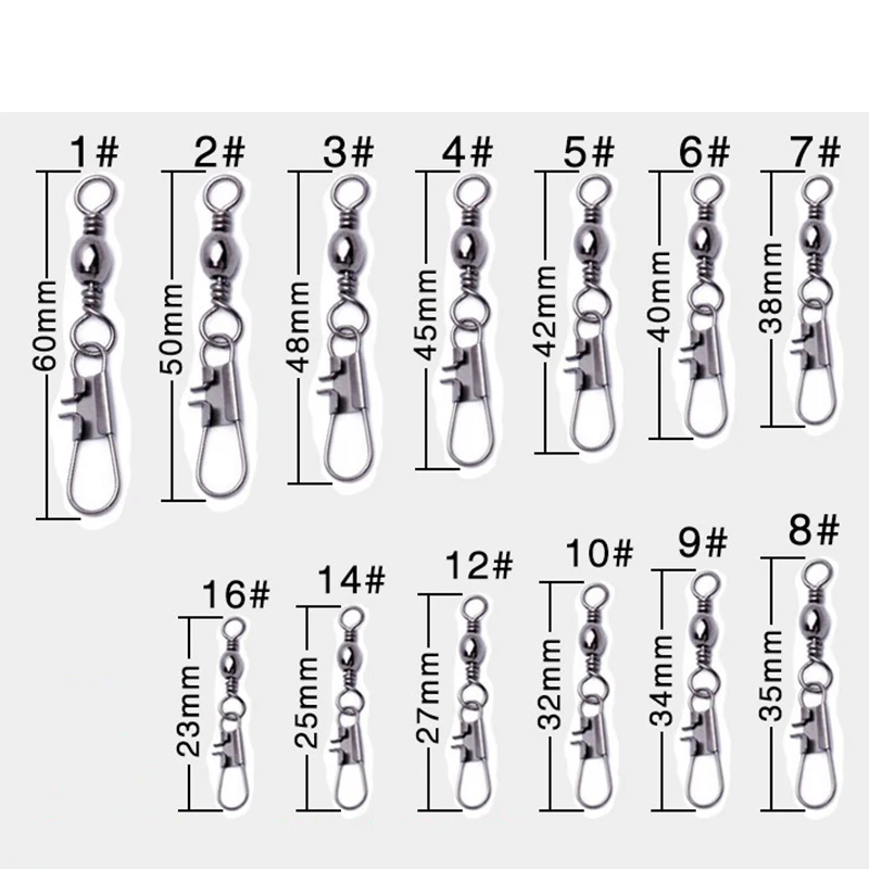 Proleurre 20 шт./лот Рыбалка Разъем контактный подшипник прокатки Вертлюжок из нержавеющей стали с защелкой снасть для приманки на рыболовецкий крючок аксессуары