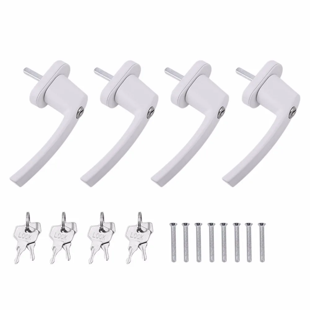 

4PCS/SET Aluminium alloy T-lock Steel Flat Open Doors Windows Locks Replacement Security UPVC Window Door Sash lock