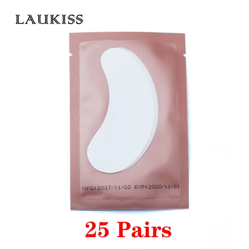 25Pair Pink 25/50/100 пар/лот Пластыри для ресниц наращивания кругов под глазами колодки Бумага патчи розовый Безворсовая наклейки Ткань для ресниц накладных - Цвет: 25Pair Pink