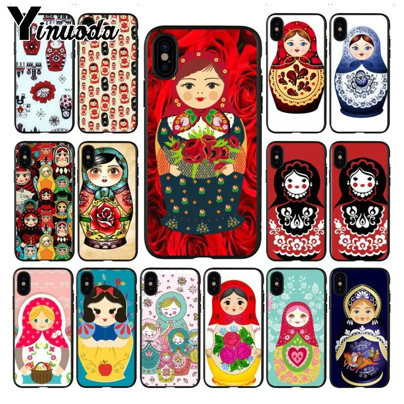 

Yinuoda Cute Russian Dolls Pattern Matryoshka Soft Silicone Phone Cover case for iPhone X XS MAX 6 6S 7 7plus 8 8Plus 5 5S XR