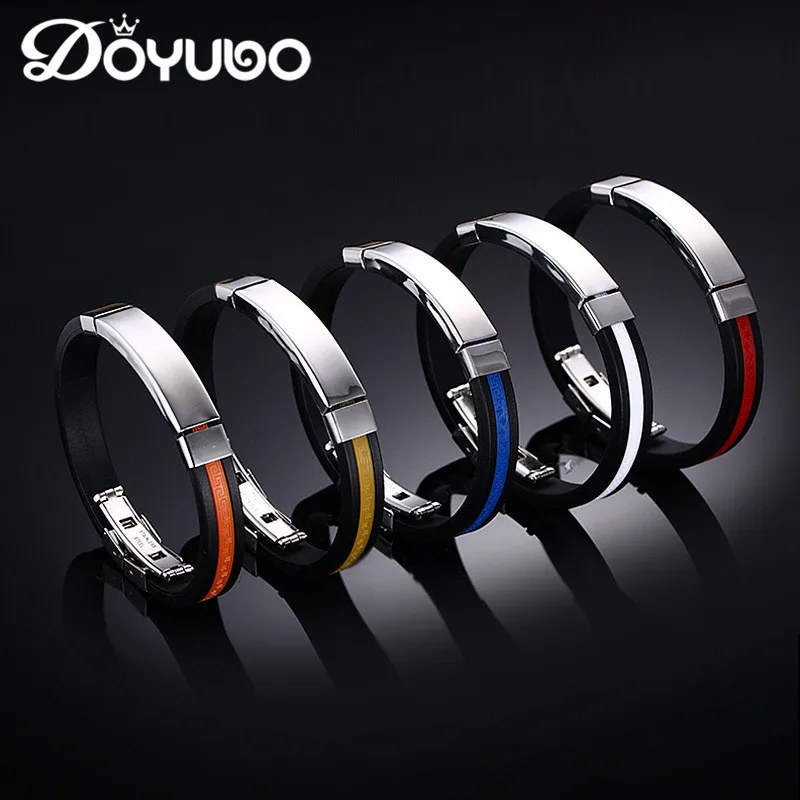 Модные новые мужские спортивные силиконовые браслеты DOYUBO 22 см в стиле панк