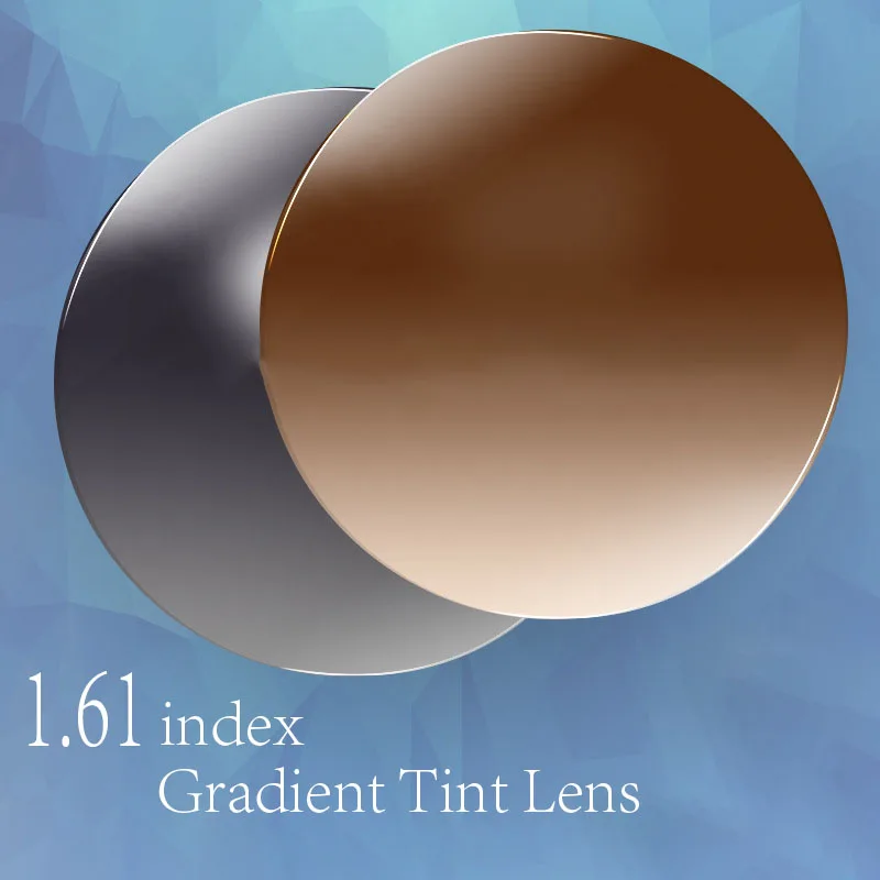 1.61 High Index MR 8 Super Tough Gradient Tint HMC EMI Asphere Anti UV Myopia Hyperopia