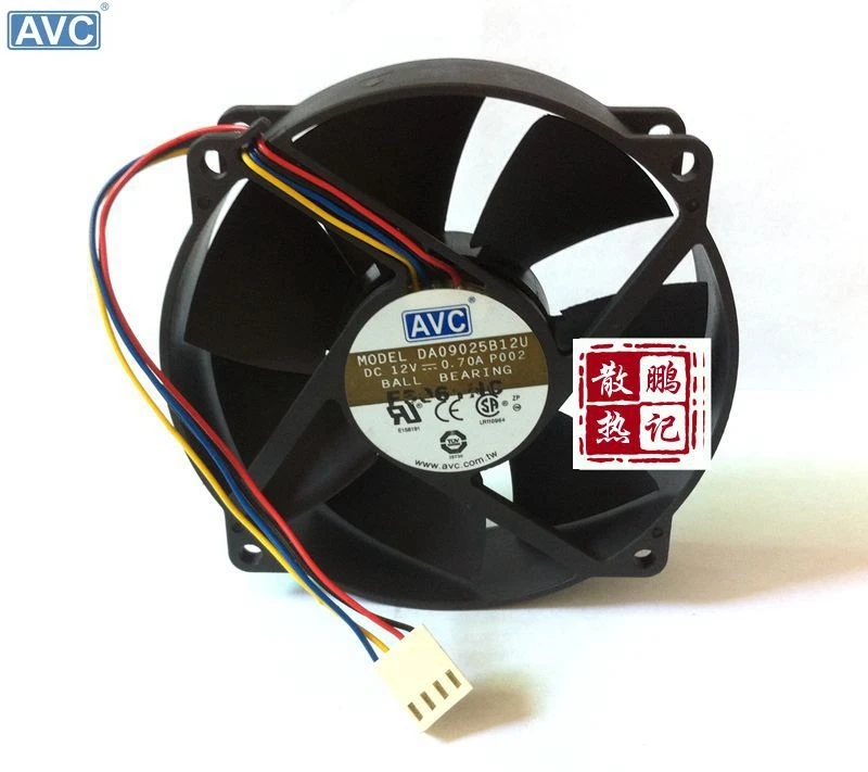 Original AVC DA09025B12U 9CM round frame supports CPU fan double ball
