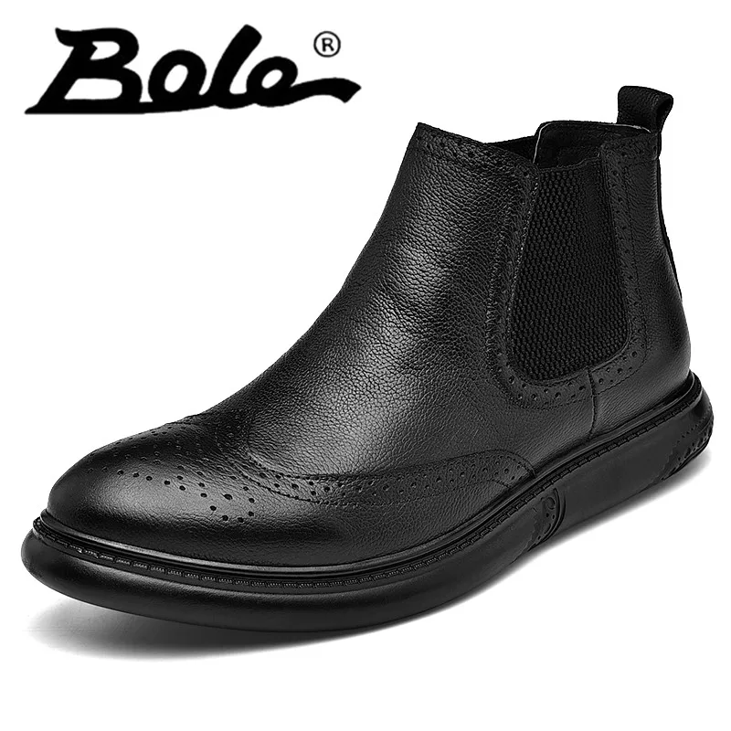

Men Bullock Boots Round Toe Slip on Boots Winter Short Plush Keep Warm Boots for Men Black Fashion Youth Trending Style Boots