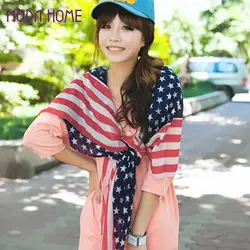 Новые модные женские туфли Для мужчин Дети шифон шарф американский флаг звезды в полоску длинные шаль Обёрточная бумага пашмины мужской