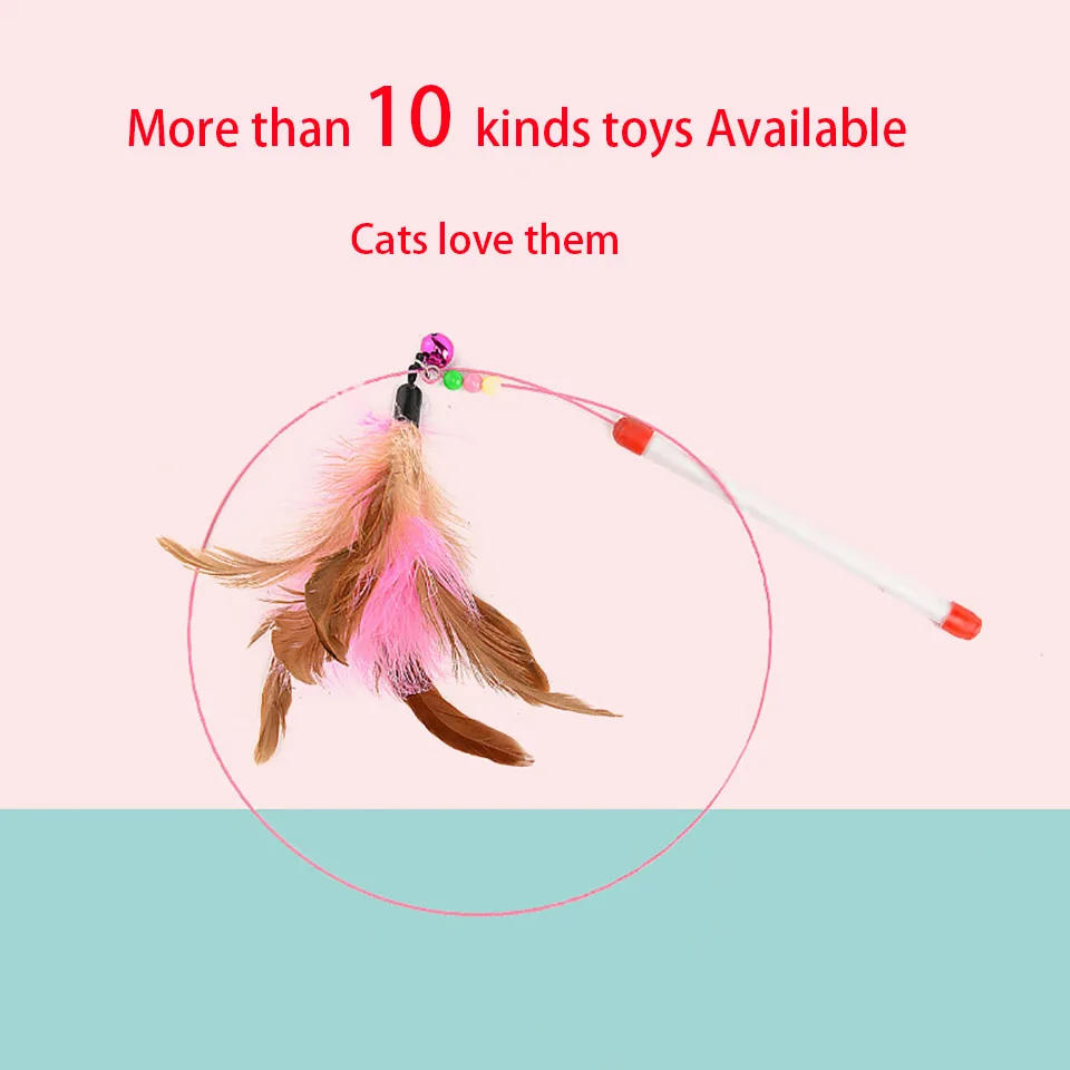 1 шт., игрушки для кошек, перо, котенок, забавные цветные игрушки для кошек, кошачий мячик, мататаби, мячик для домашних животных, товары для кошек, Прямая поставка