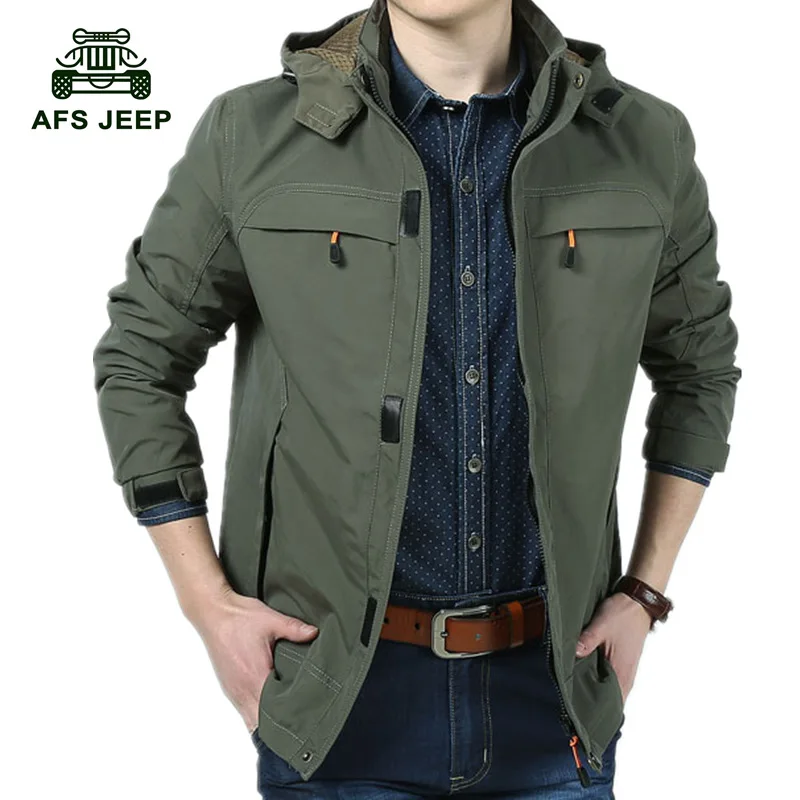 Army AFS JEEP Jacket 2017 Men Military Tactical Coat Hooded grid Winter
