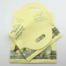 50 шт. 25x39 см башня печать желтый пластиковый подарочный мешок для свадьбы одежда ювелирные изделия упаковка мешок пластиковые сумки для покупок