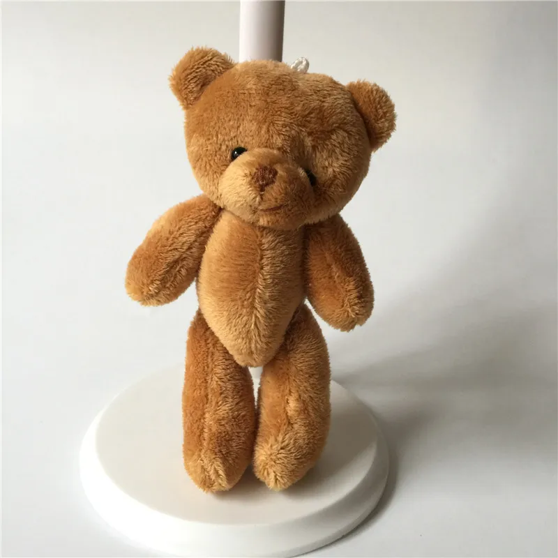 Cute Mini Teddy Bear Plush Toys Lovely Joint Bear Dolls DIY Flower Bouquet Wedding Party Decor 1pc Random Color (1)