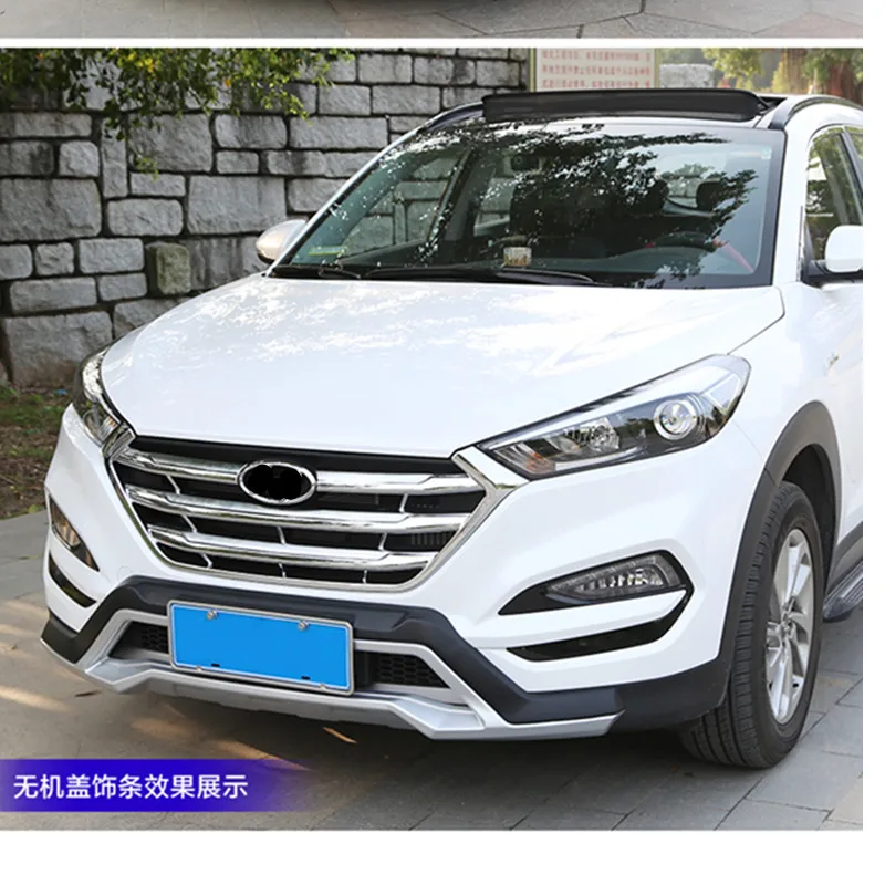 Аксессуары для hyundai Tucson ABS Хромированная передняя Центральная гоночная декоративная решетка Накладка наклейка Стайлинг автомобиля