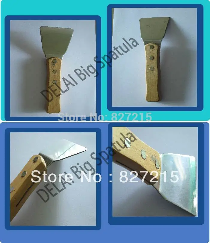 

Stainless Steel Industrial Big Spatula Scoop with Wooden Handle Stretch Ceiling Film Accessories for welding harpoon