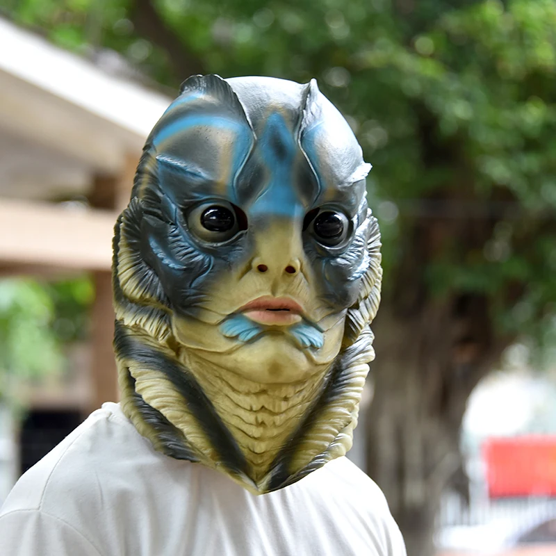 

2018 Movie The Shape of Water Mask Horror Cosplay Merman Fish Latex Mask Props Costume Halloween Party Mask Helmet
