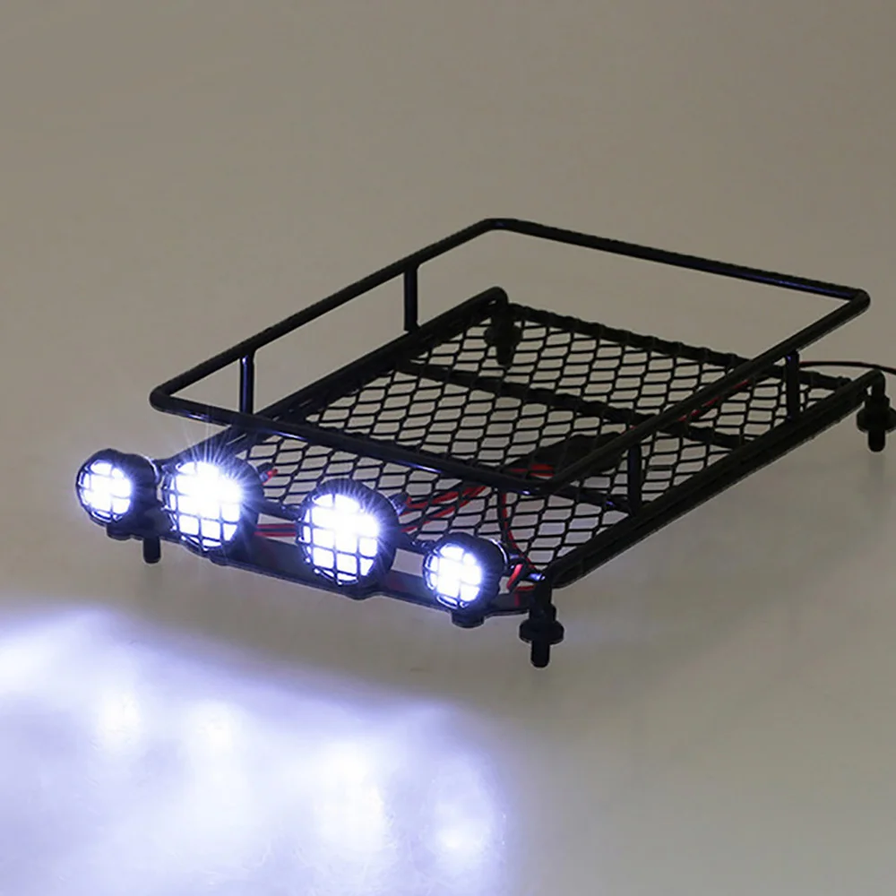 

Roof Luggage Rack with LED Light Bar For 1/10 1/8 RC Crawler Car Wrangler Tamiya CC01 Axial SCX10 RC4WD D90 TRAXXAS TRX4 TRX-4