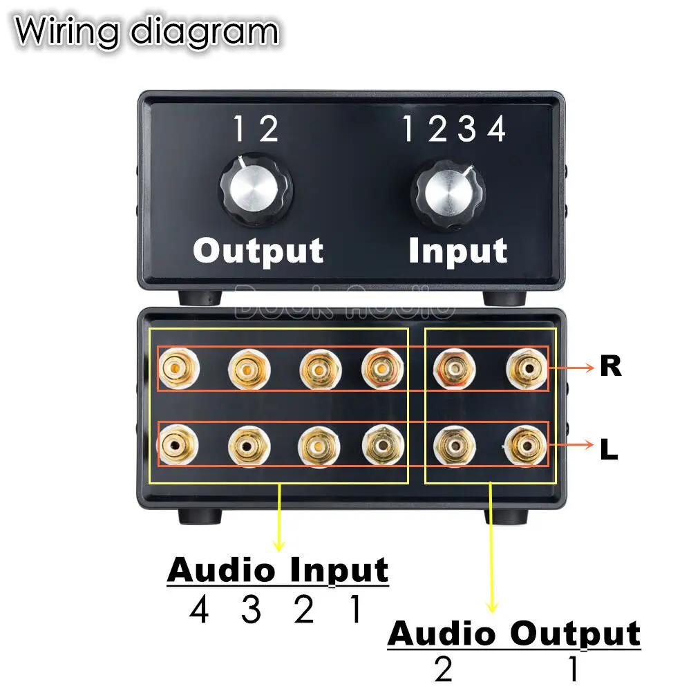 Nobsound мини Hi-Fi стерео 4-IN-2-OUT RCA аудио сигнал сплиттер/Переключатель Селектор Пассивный предусилитель