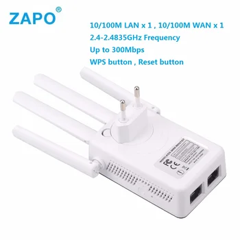 

Wireless 2.4GHz WiFi 300Mbps 2 RJ45 Ports Repeater High Gain Antennas Bridge Signal Amplifier wi fi Access Point Long Distance