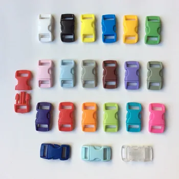 

20pcs 10mm Colorful Plastic Curved Side Release Buckle Clasps for Paracord Bracelet Backpack Pet Collar Safety Access Accessorie