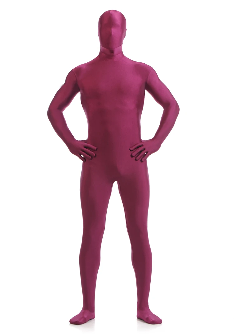 (SCM006) Second Skin Tight Suits Lycra Zentai Suit Wine Red Spandex