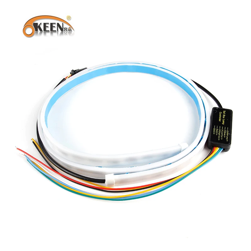 OKEEN 47.6inch RGB colorful flowing LED Trunk strip for car trunk dynamic blinkers led turn light Tail lights LED DRL Light 
