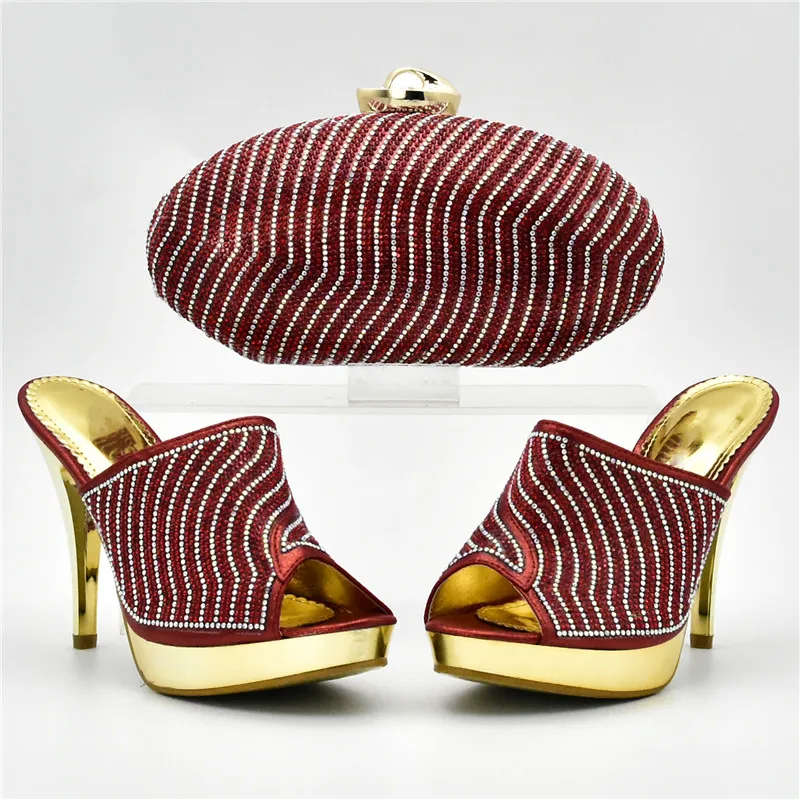 sliver Sur Les De Sac Bleu Chaussure Chaussures Et Slip Assortis Élégant Africaines black Designer Luxe 2018 pourpre or Sacs Femmes Italien Ensemble red Cqz1S1