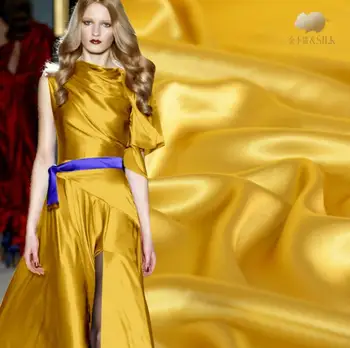 

In the turmeric era, silk, heavy satin, imported high-end silk fabric, silk fabric, heavy mulberry silk clothing.