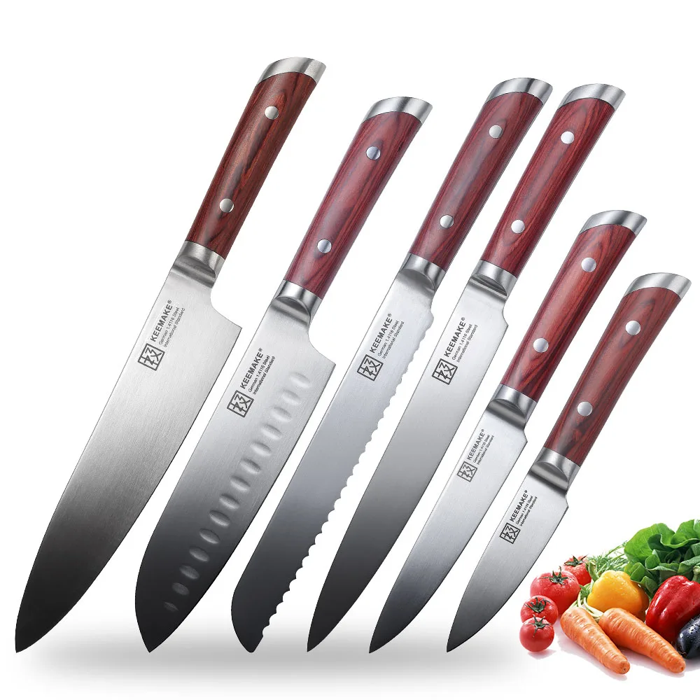 SUNNECKO High-end Kitchen Knives Set with Gift Box Chef's Utility Meat Bread Slicing Cleaver Santoku Paring Cook Cut Knife Sets