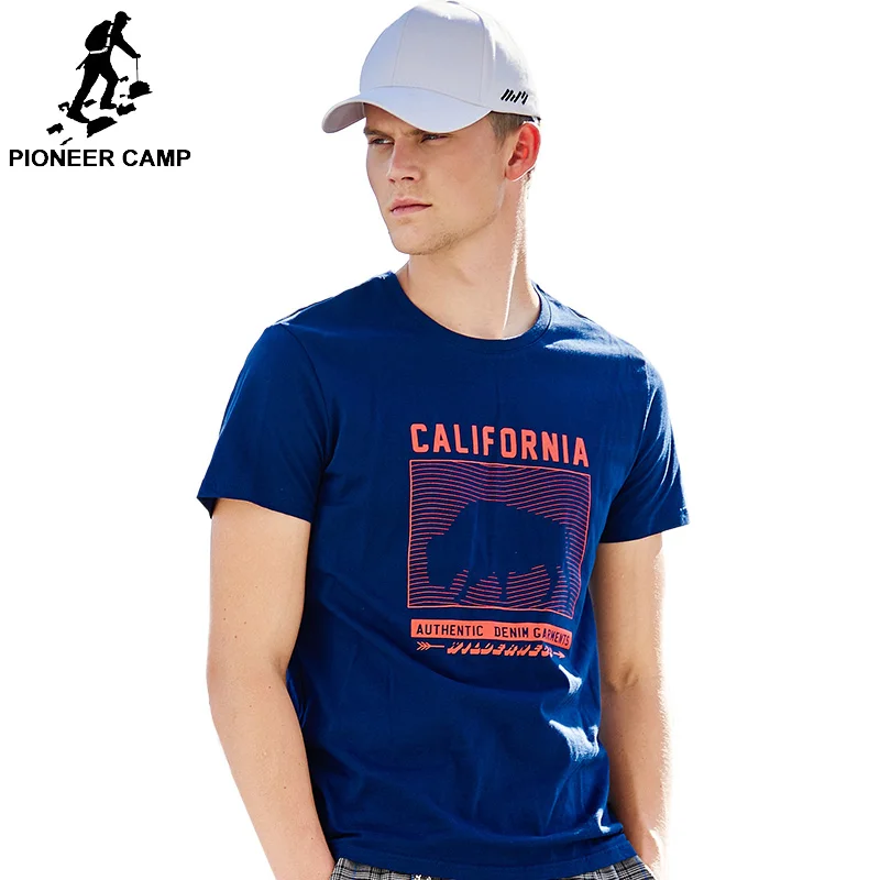 Мужская футболка с коротким рукавом Pioneer Camp Повседневная из 100% хлопка принтом