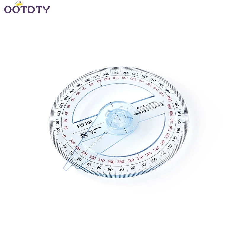 Plastic 360 Degree Protractor Ruler Angle Finder Swing Arm School Office Tool-TwTh