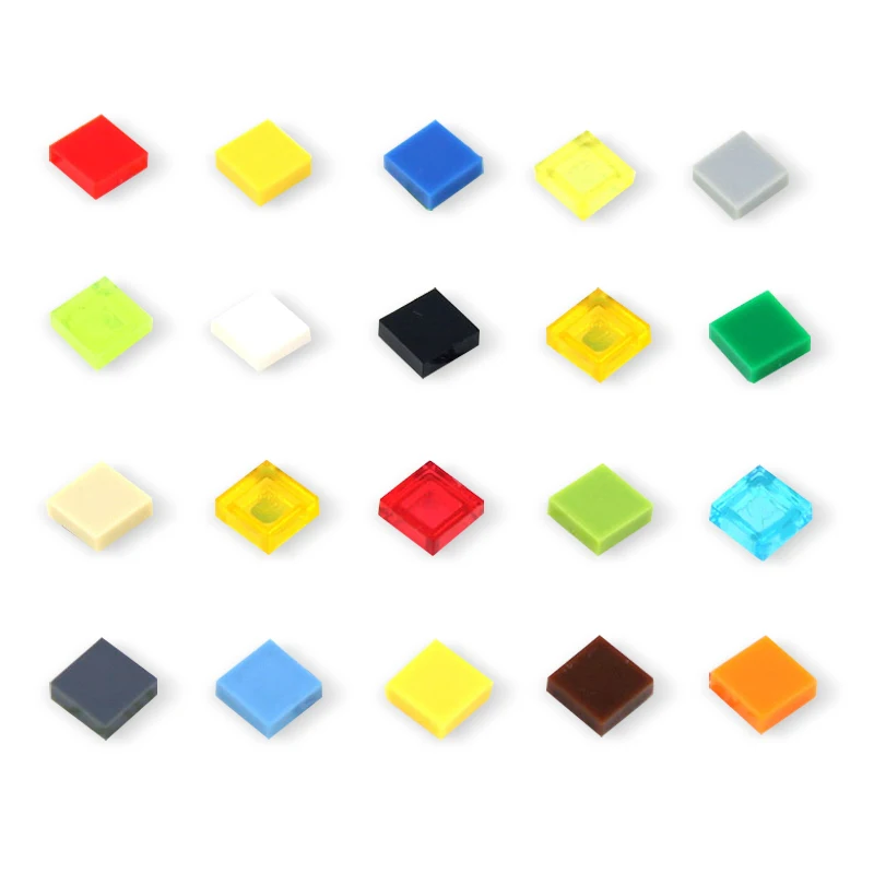 1x1 Flat Tile DIY Enlighten MOC Plastic Building Block Wall Bricks Toys For Kids Compatible With