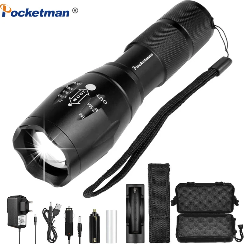 

12000 LM Led flashlight Ultra Bright linterna led torch T6/L2/V6 Zoomable Bicycle Light use AAA 18650 battery Waterproof